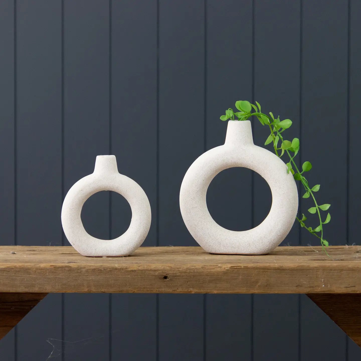 TEXTURED DONUT VASES - PACKAGE OF 2