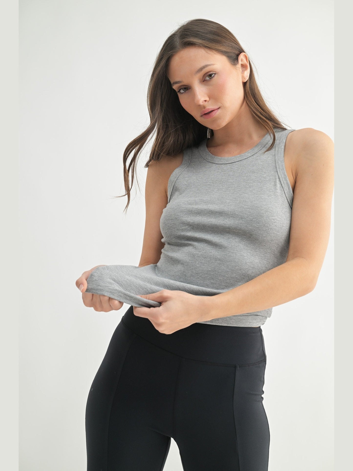 THE NORA ESSENTIAL MICRO RIBBED TANK TOP - various colors