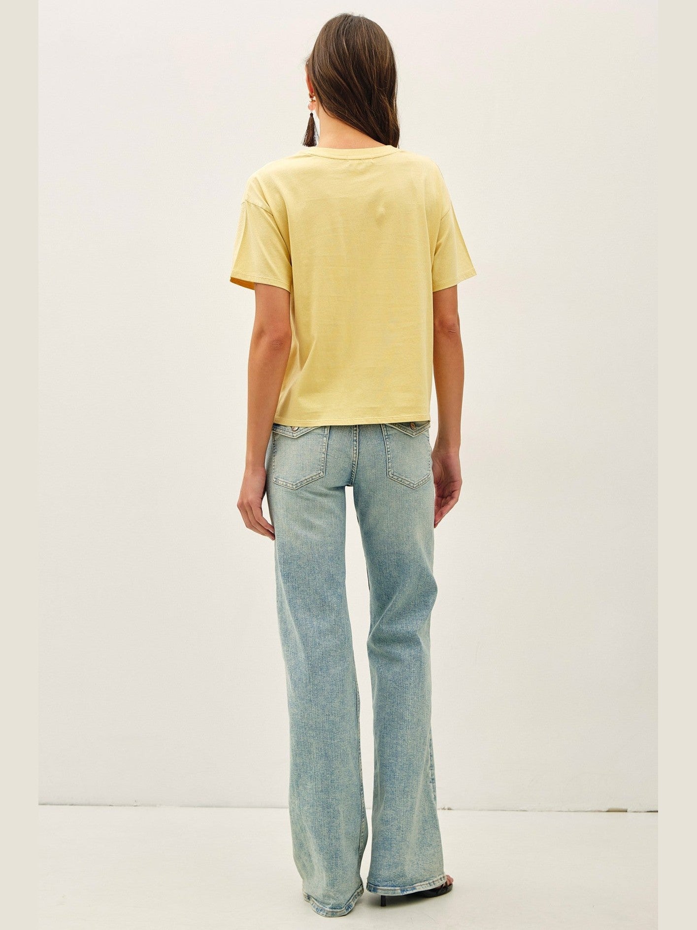 THE LAYLA COTTON JERSEY OVERSIZED TEE - butter yellow