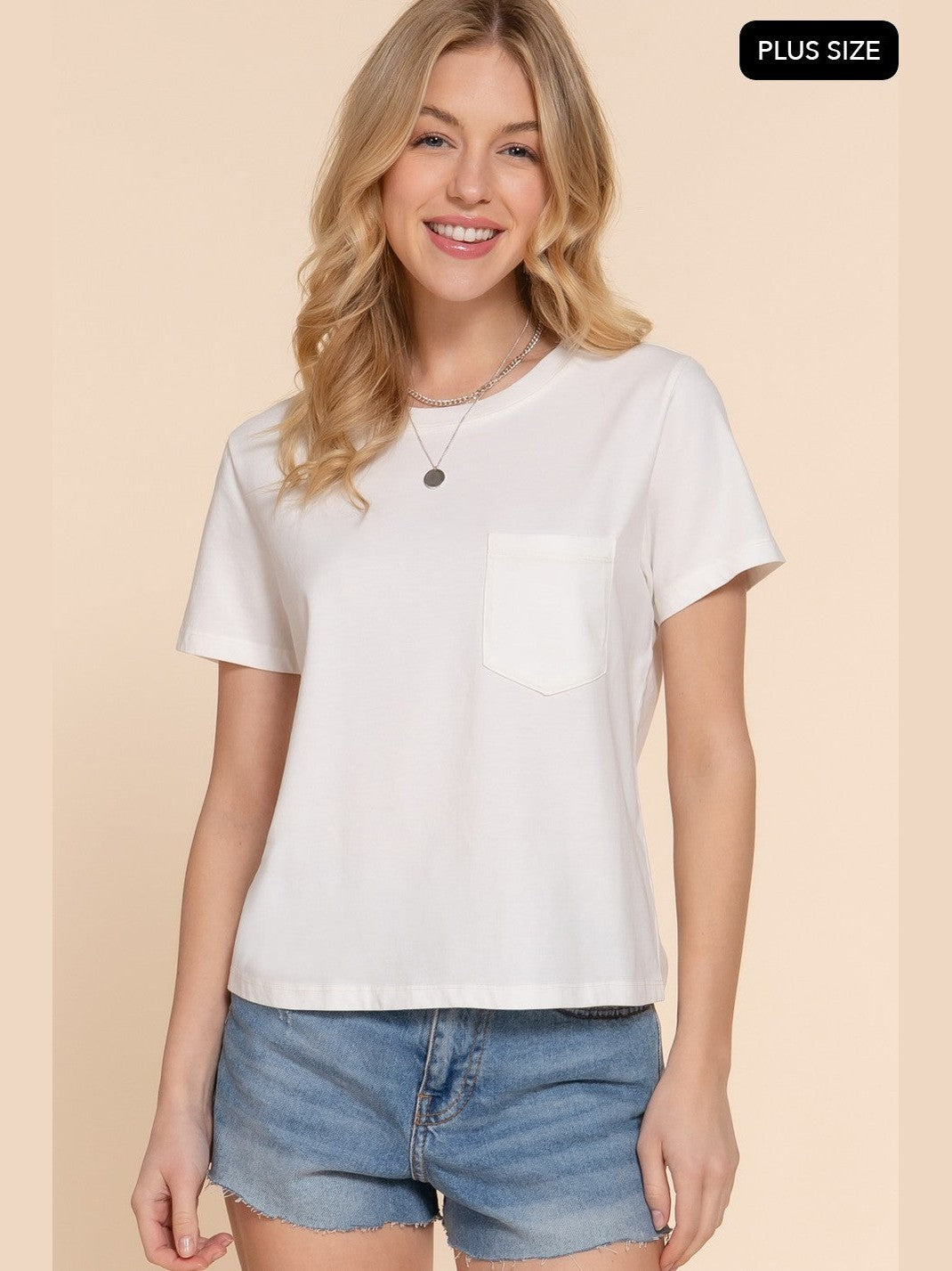 THE LAINEE BASIC COTTON JERSEY TEE - ivory