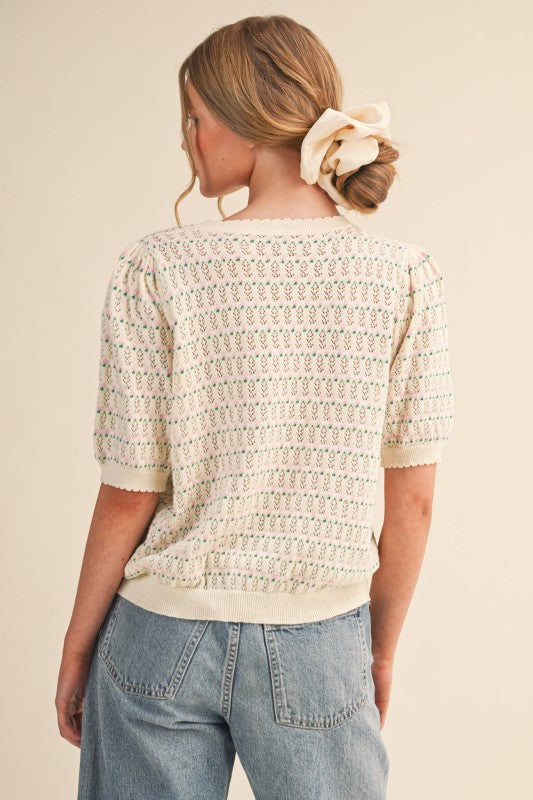 THE MYRA FLORAL BUTTON DOWN SPRING SWEATERS - 2 colors