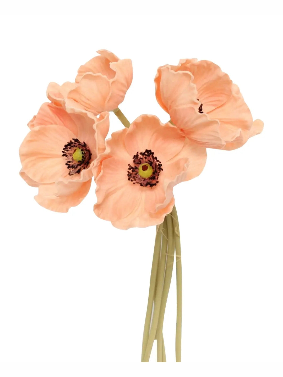 11" REAL TOUCH POPPY - 6 STEM BUNDLE - various candle