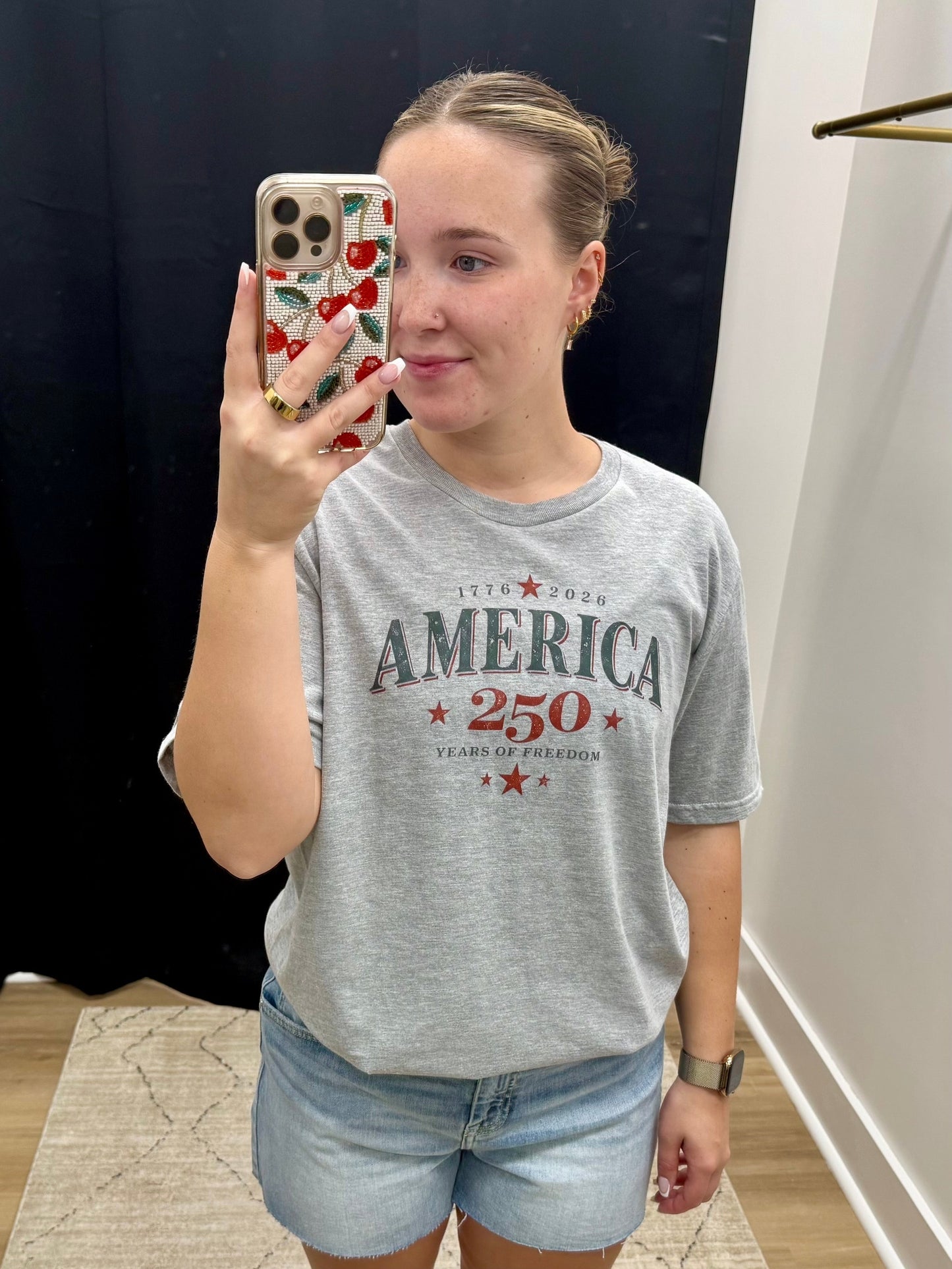 THE 250th AMERICA GRAPHIC TEE - grey