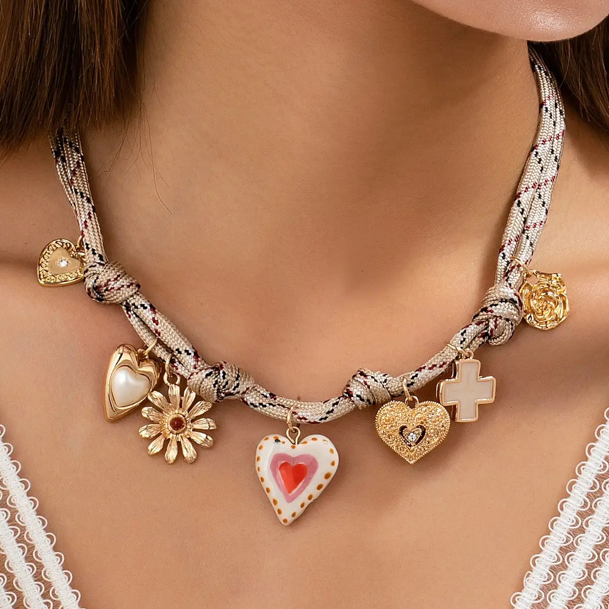ROPE CHARM HEART NECKLACE