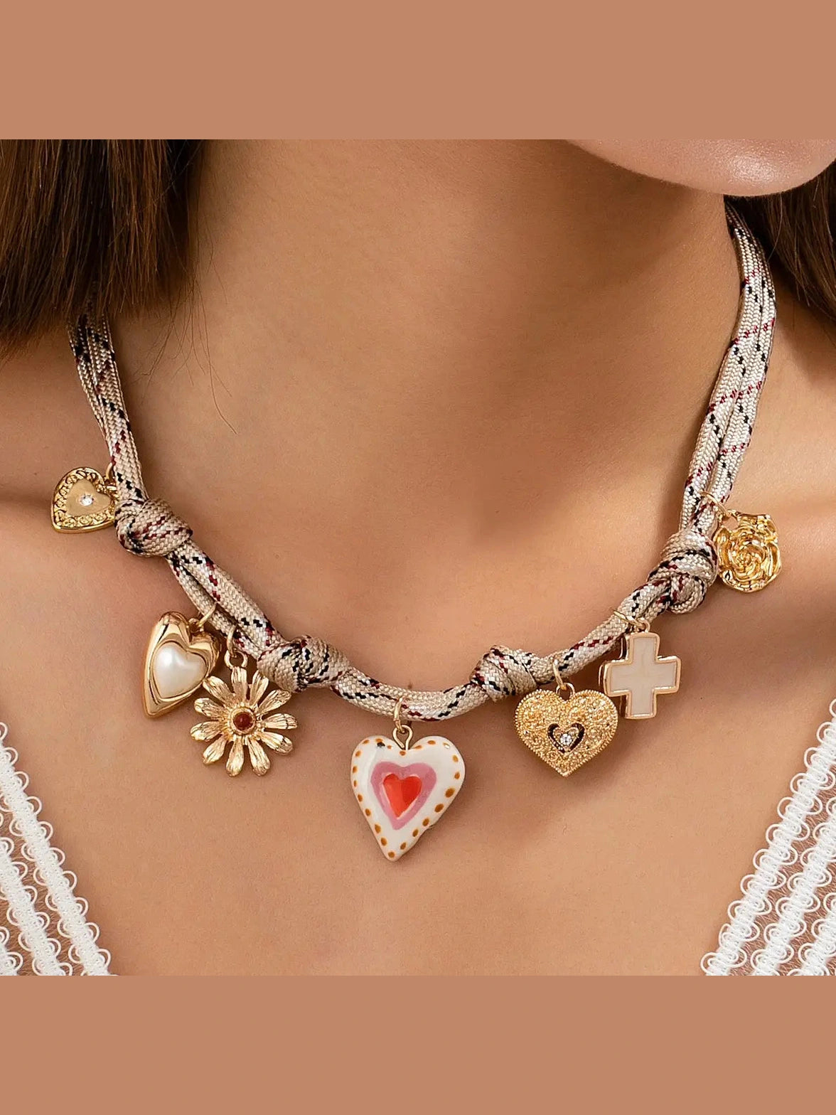 ROPE CHARM HEART NECKLACE