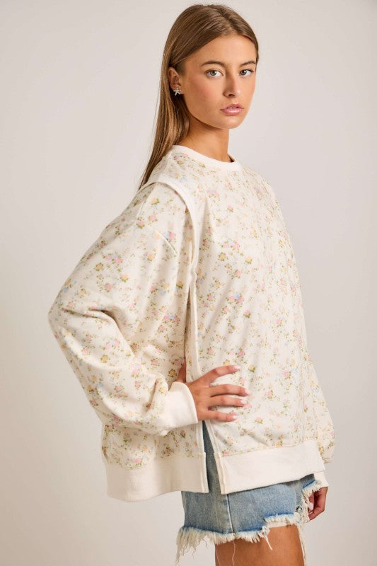 THE OLLIE OVERSIZED DITSY FLORAL SWEATSHIRT