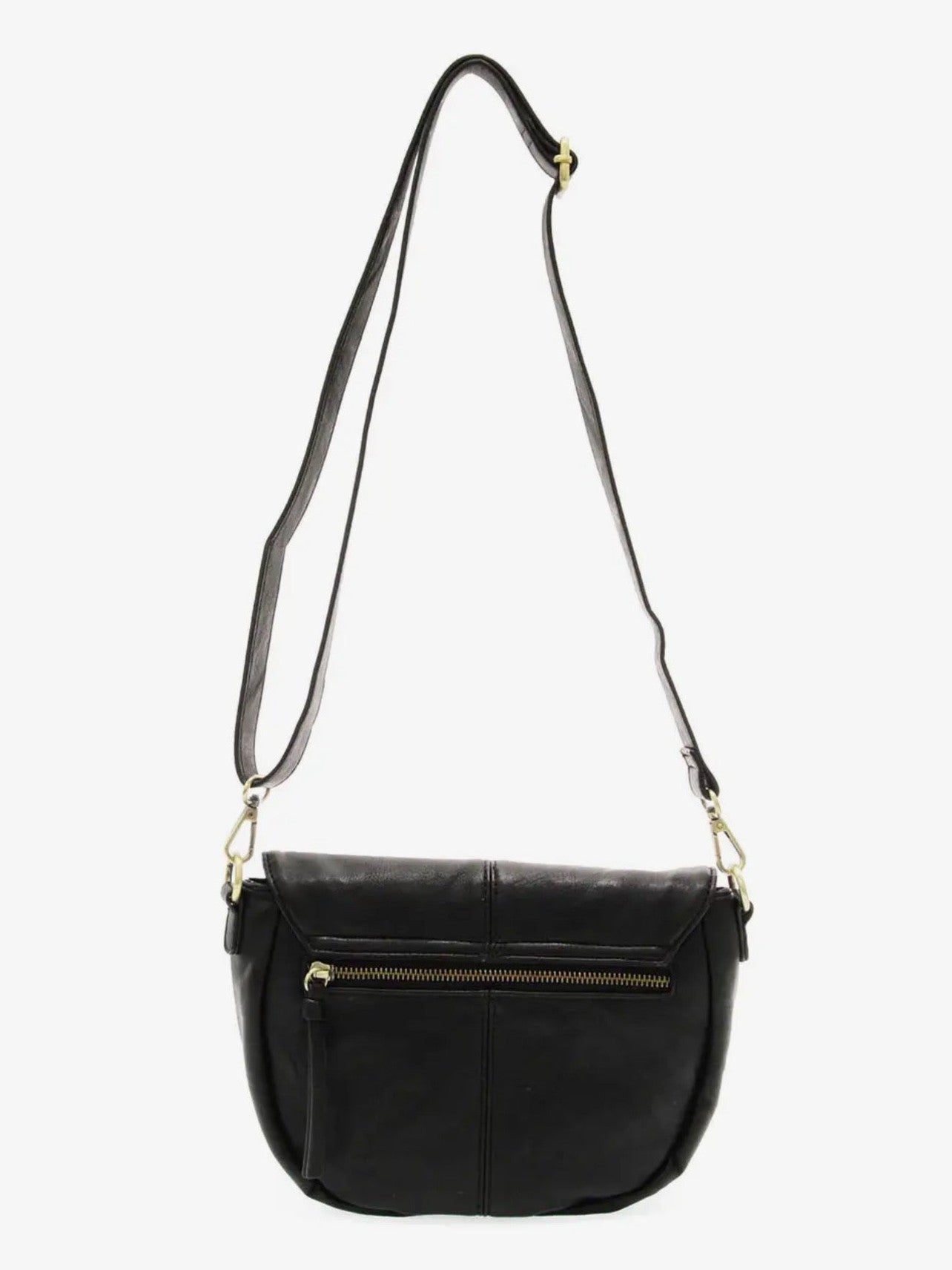 THE HELENE SMALL SADDLE CROSSBODY - black
