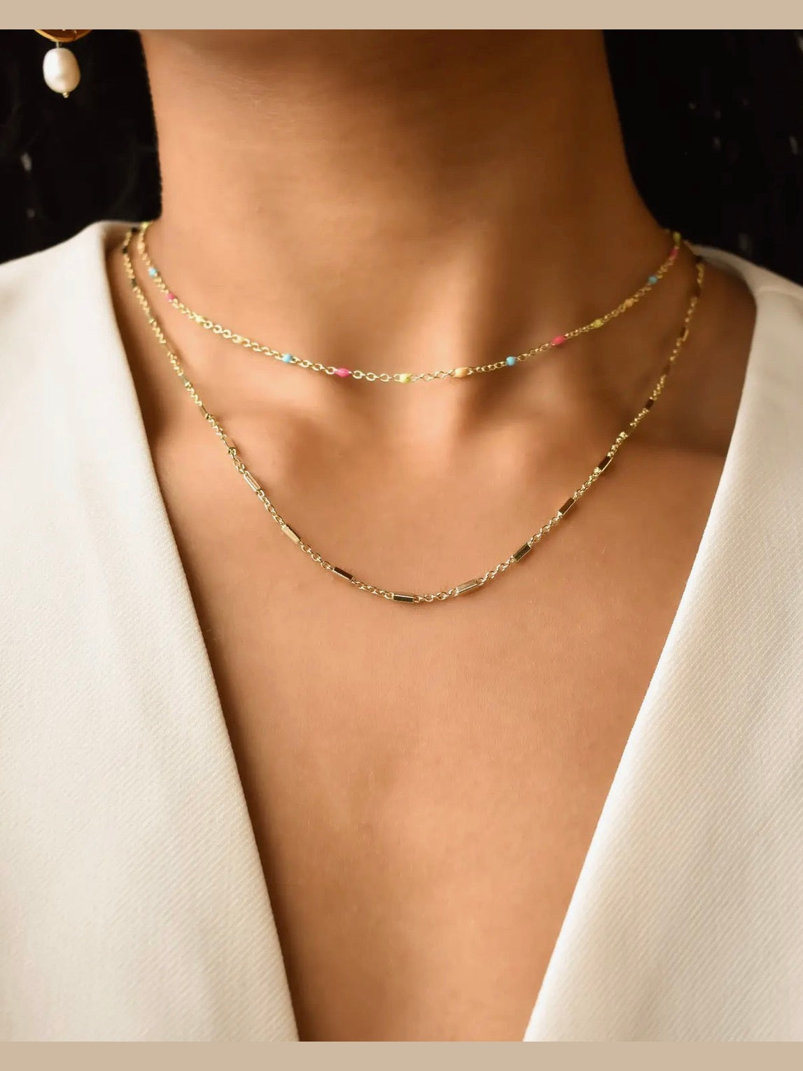 THE CONFETTI THREADER CHAIN - gold