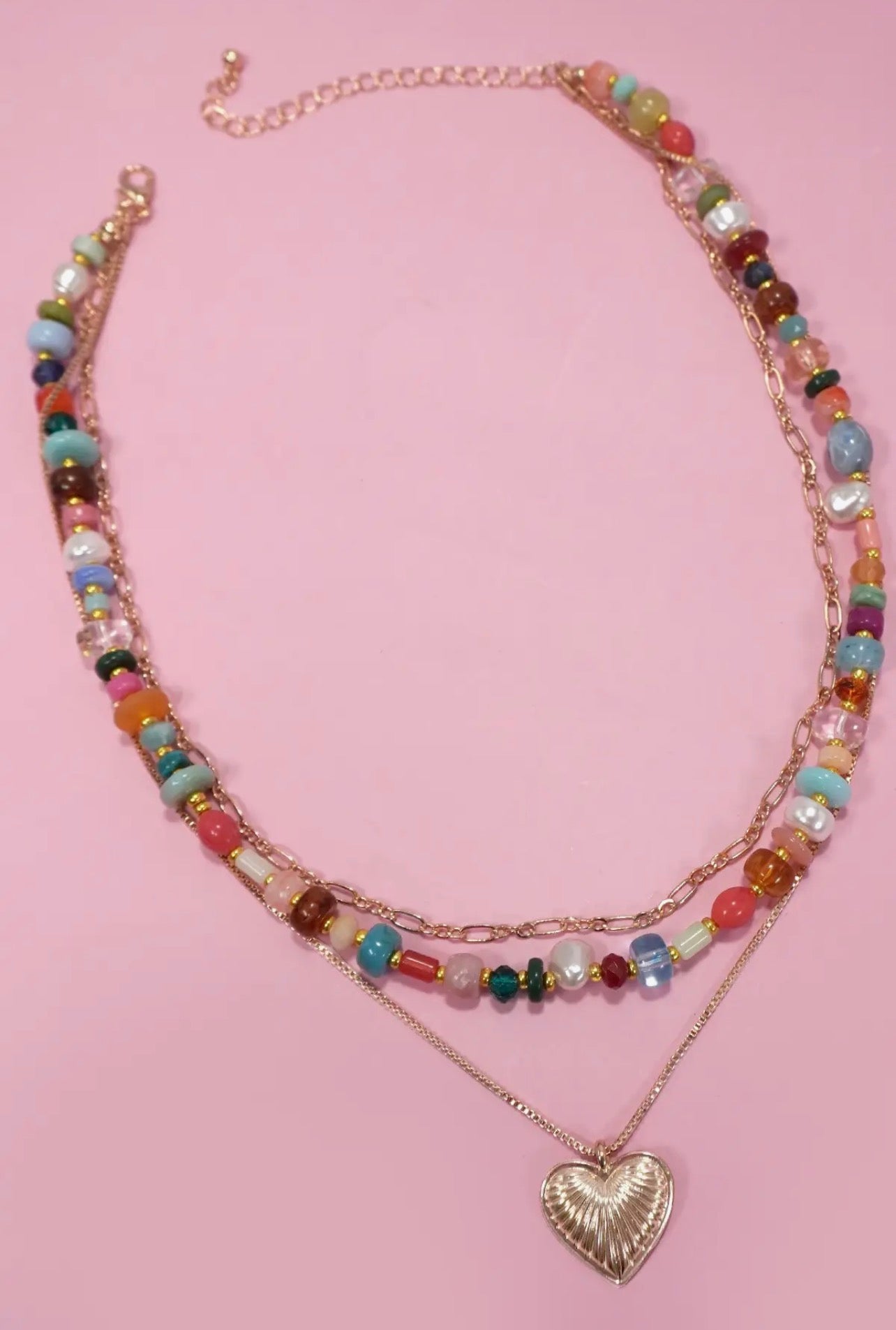 MULTI LAYERED HEART NECKLACE