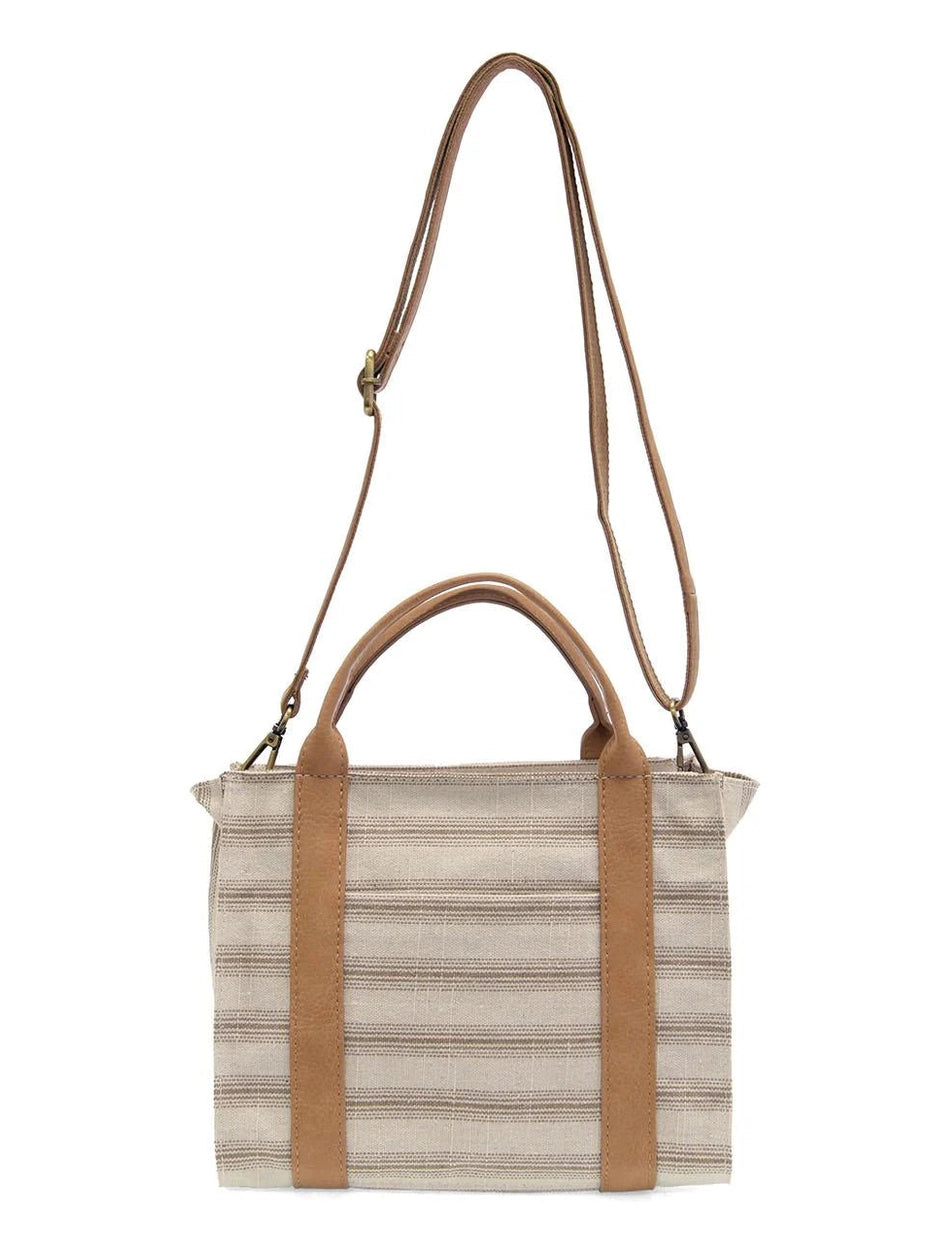 PENCIL STRIPE MEDIUM CANVAS TOTE PURSE - grey