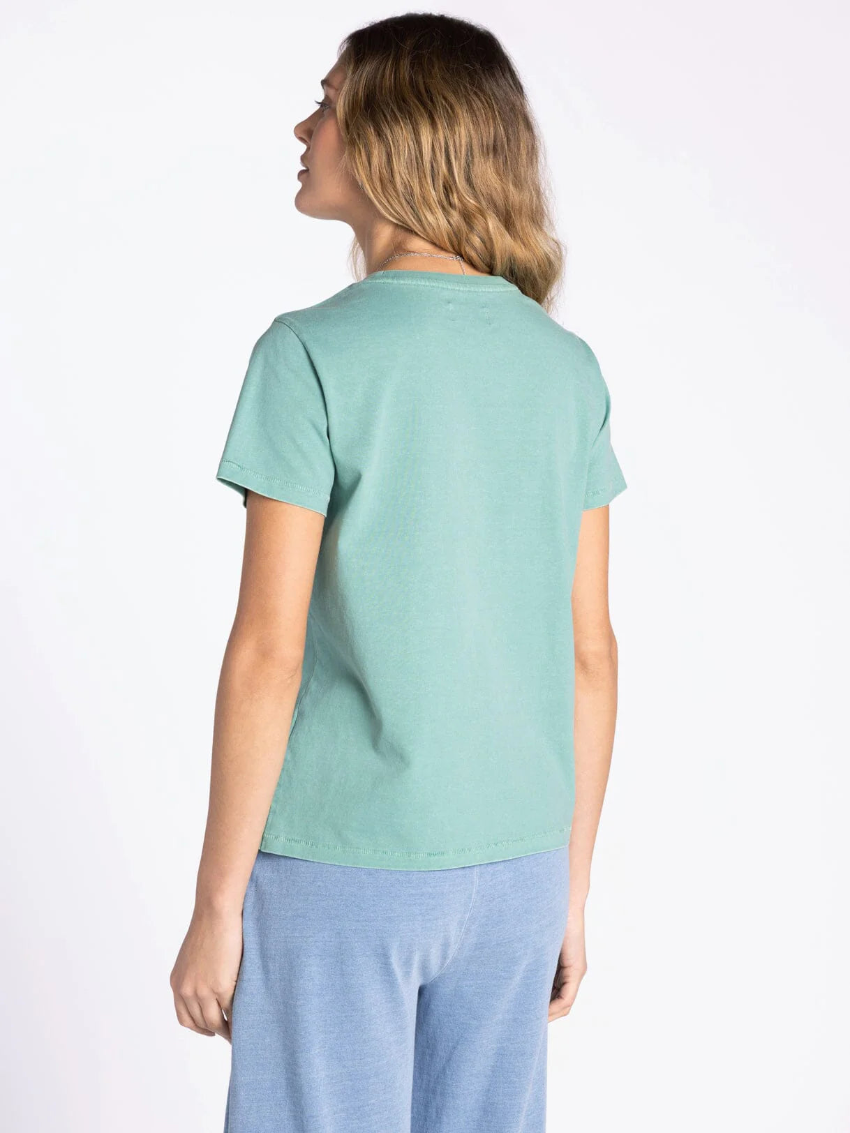 THE ASHER MINERAL WASH PERFECT TEE - seagrass