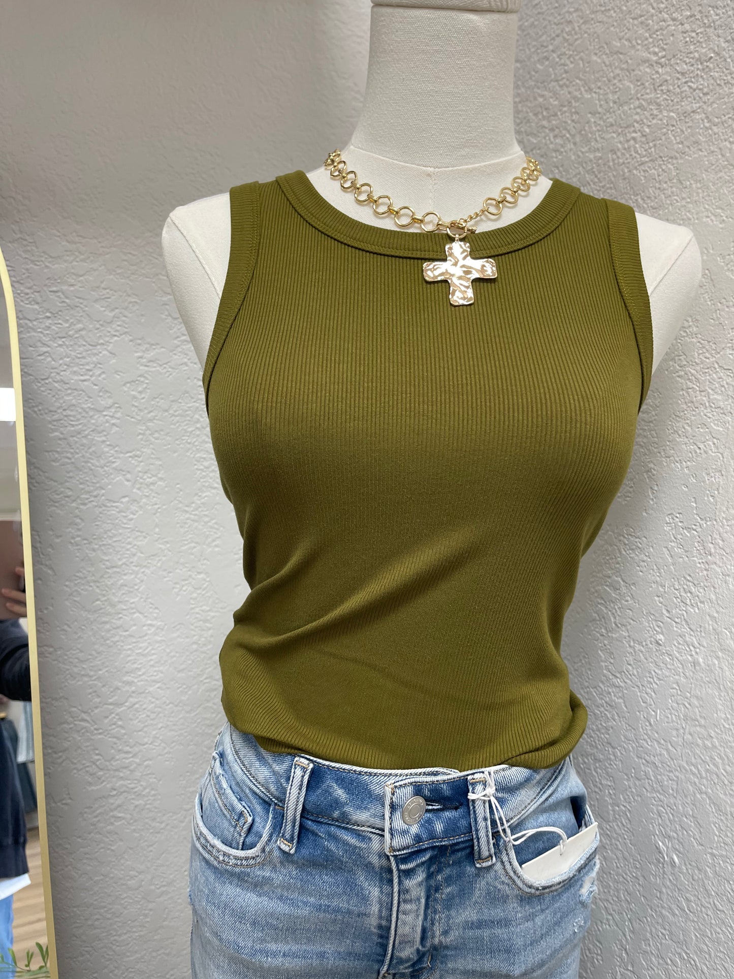 THE NORA ESSENTIAL MICRO RIBBED TANK TOP - various colors