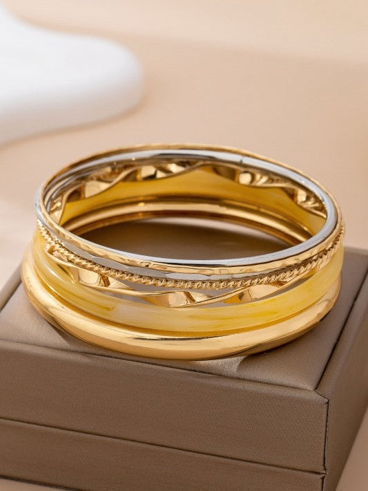 GOLD & ACRYLIC BANGLE BRACELETS