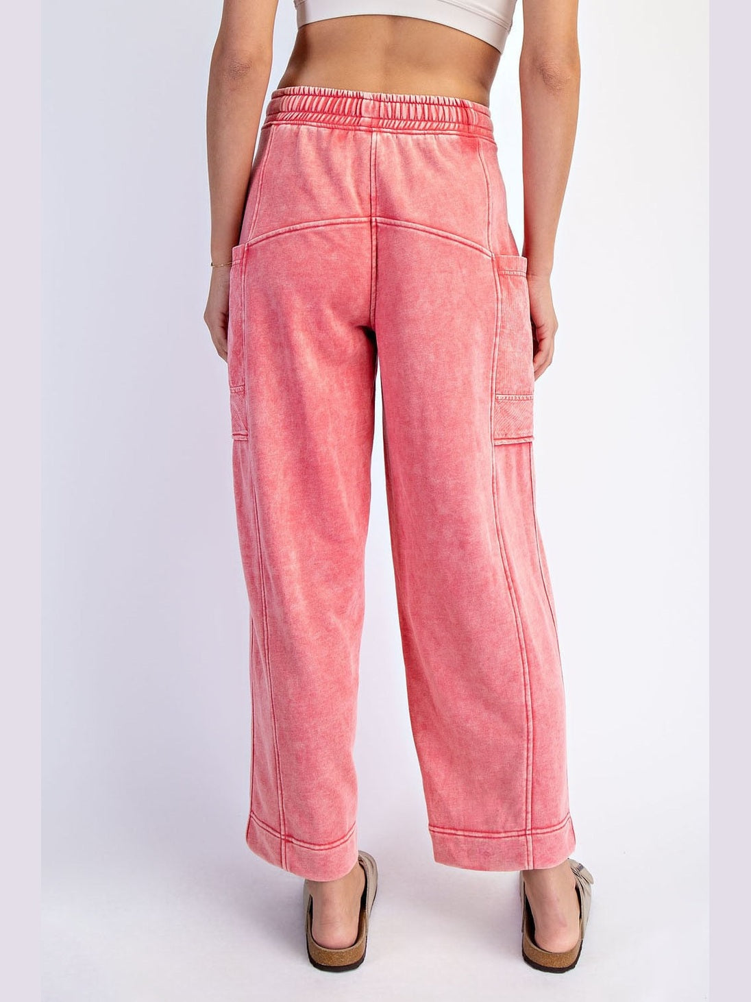 THE JACKIE MINERAL WASH CROPPED CARGO PANT - 3 colors