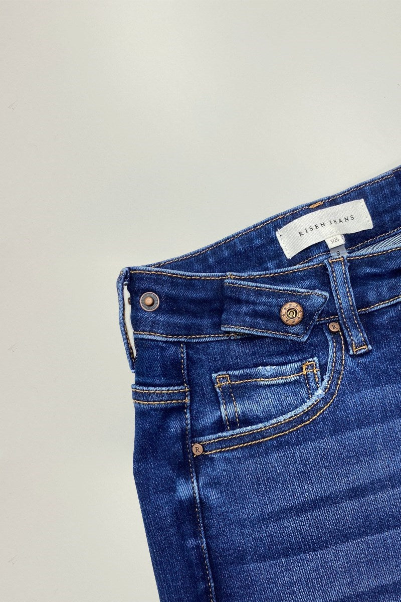 THE LAINEY HI RISE TUMMY CONTROL LONG DARK DENIM JEANS