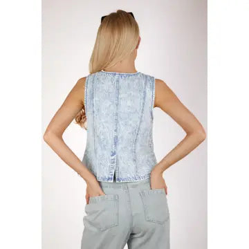 THE MADISYN ACID WASH DENIM VEST