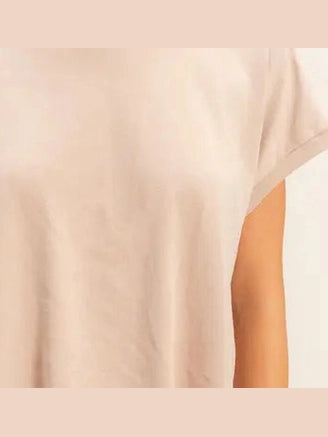 THE NICOLE CAP SLEEVE KNIT TEE - taupe