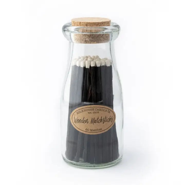 MILK BOTTLE JAR OF MATCHES
