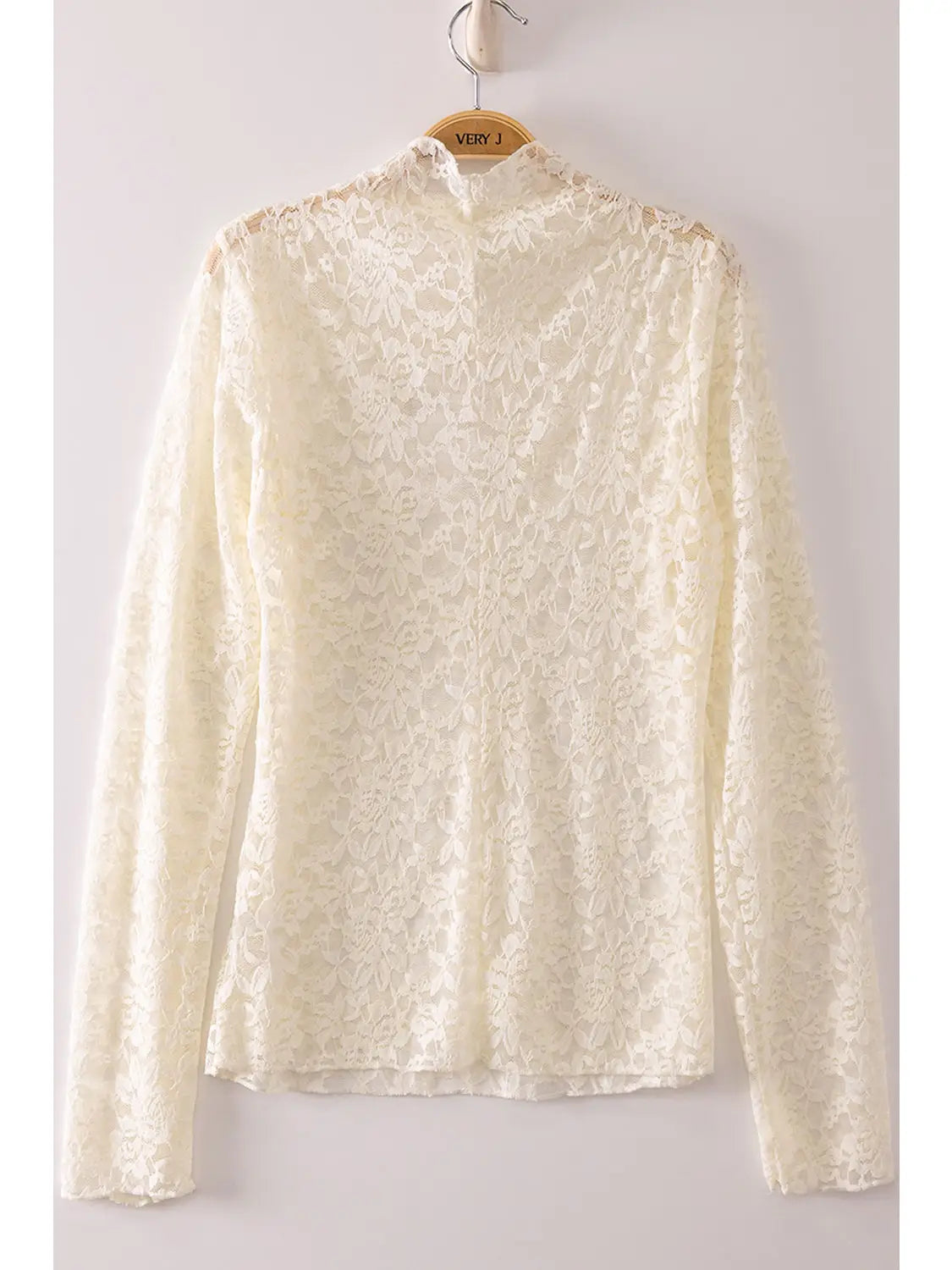 THE MEL MESH LACE KNIT TOP - ivory