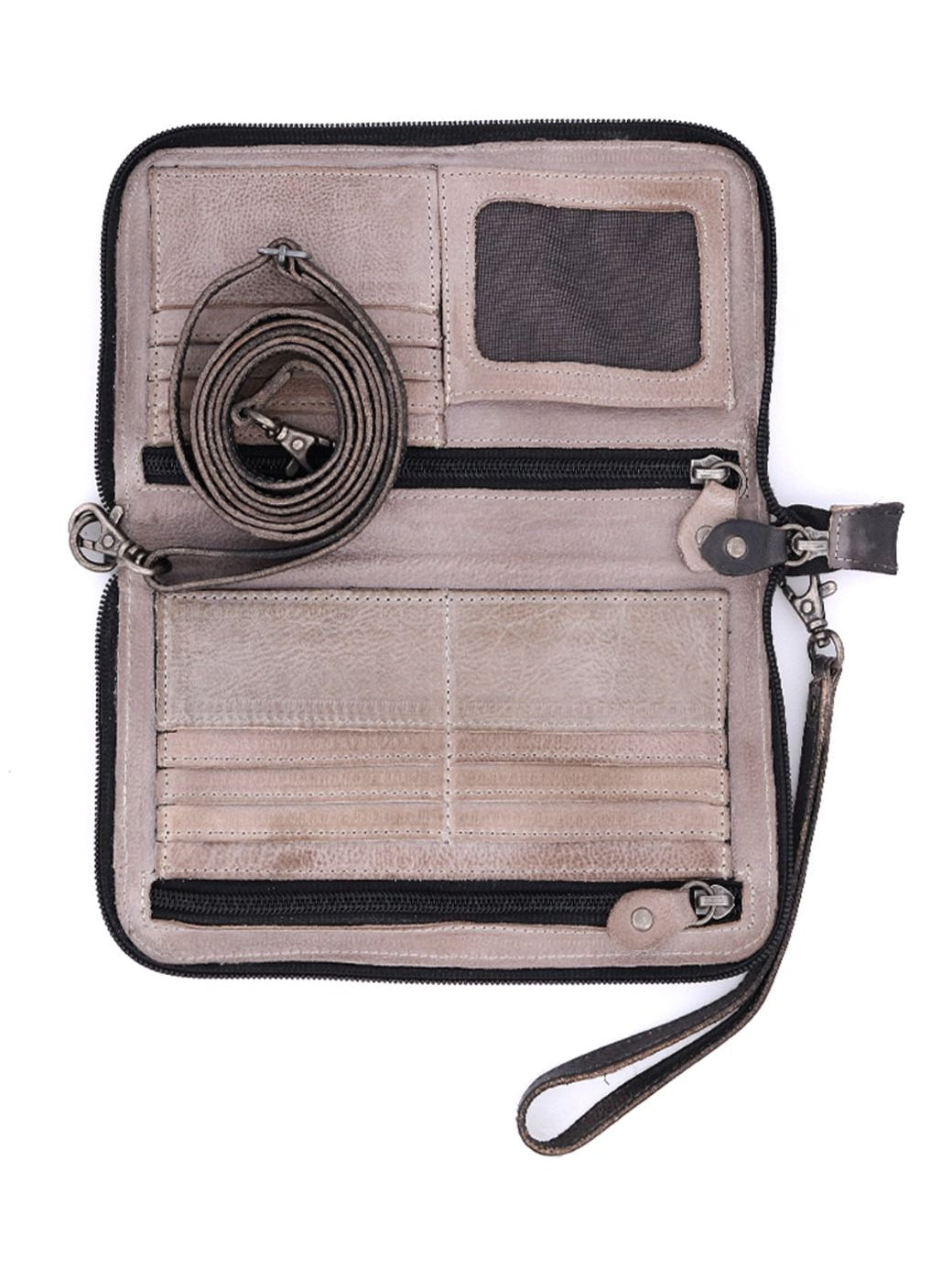 BEDSTU TEMPLETON II WALLET PURSE - black grey rustic
