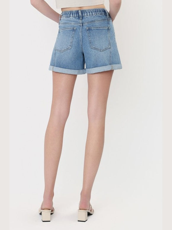 THE GWEN DRAWSTRING DENIM SHORTS