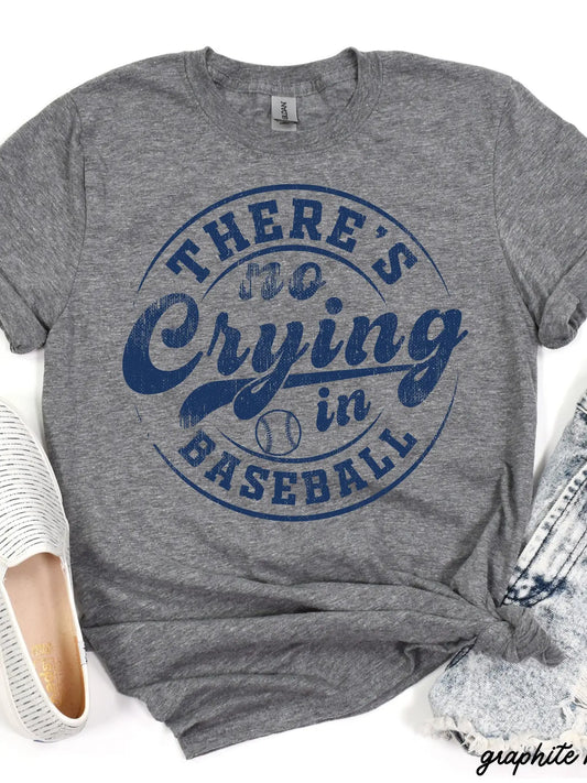 NO CRYING IN BASEBALL GRAPHIC TEE - grey