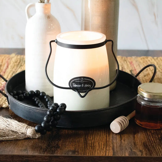 MILKHOUSE 22OZ. BUTTER JAR CANDLE - Tobacco & Honey