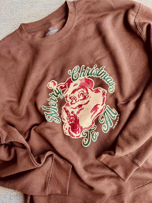 PREORDER VINTAGE SANTA GRAPHIC SWEATSHIRTS- brown