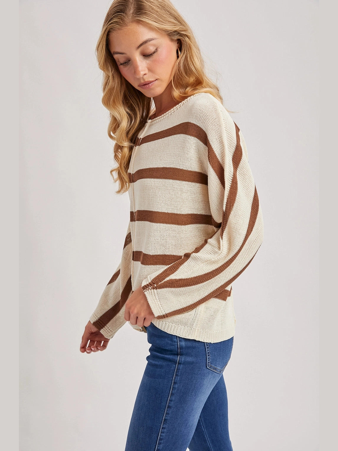 THE BENTLEY SHEER OVERSIZED KNIT DOLMAN -cocoa