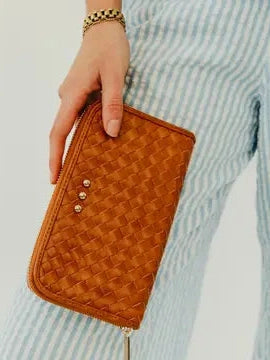 THE LENNI LARGE ZIP WOVEN WALLET - various colors