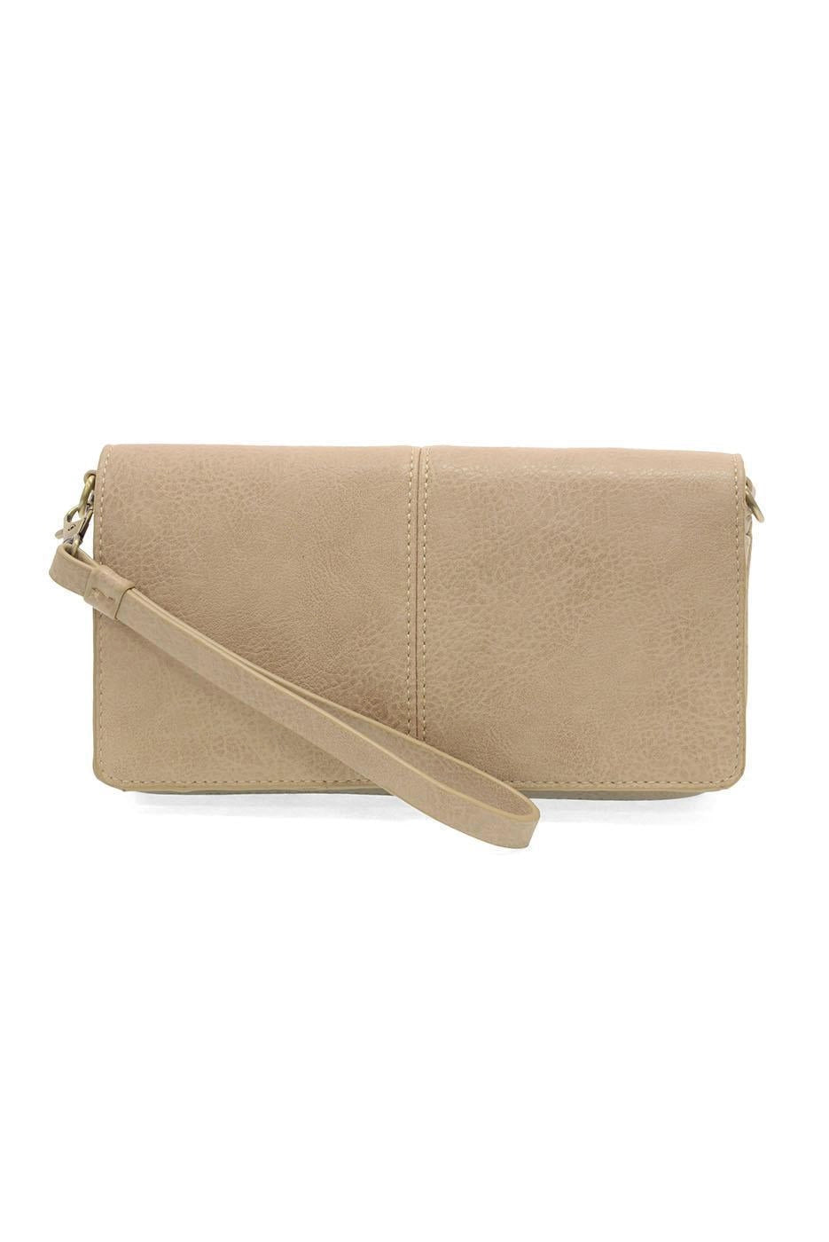 THE EVERLY ORGANIZER FLAP CROSSBODY - tan