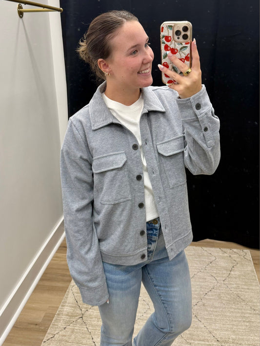 THE FAYE JACKET TOP - grey