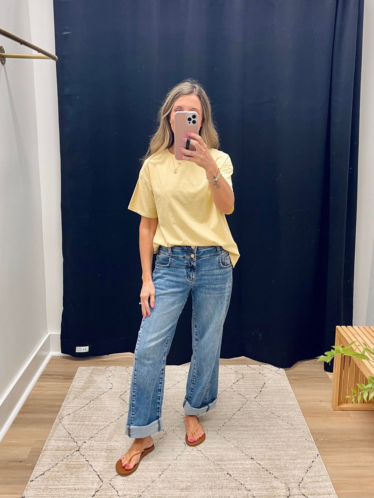 THE LAYLA COTTON JERSEY OVERSIZED TEE - butter yellow