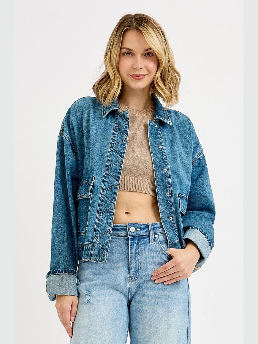 THE PAYTON OVERSIZED CARGO DENIM JACKET