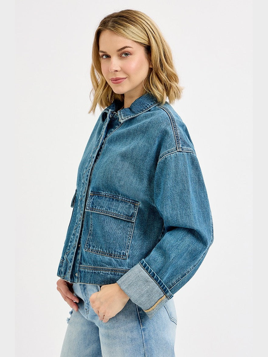 THE PAYTON OVERSIZED CARGO DENIM JACKET