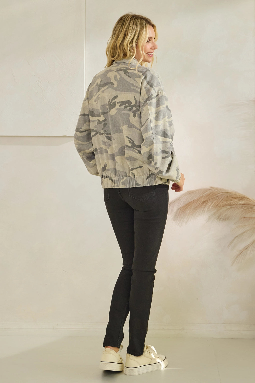 THE HARPER WASHED CAMO BOMBER JACKET
