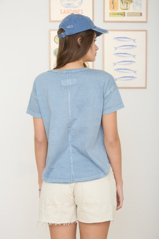 THE CATIE ROUND NECK EXPOSED SEAM TOPS
