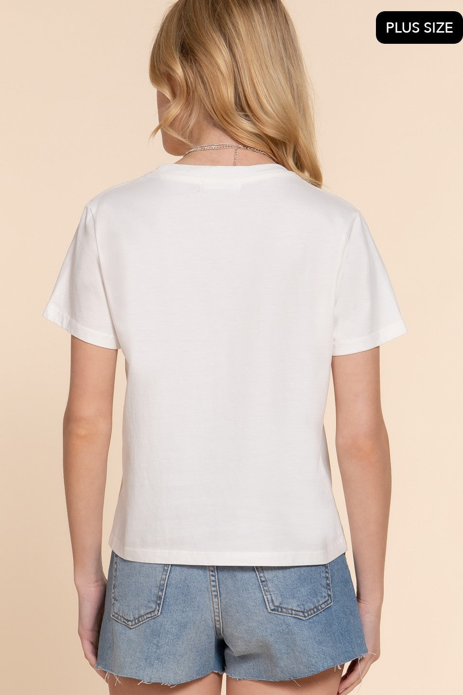 THE LAINEE BASIC COTTON JERSEY TEE - ivory