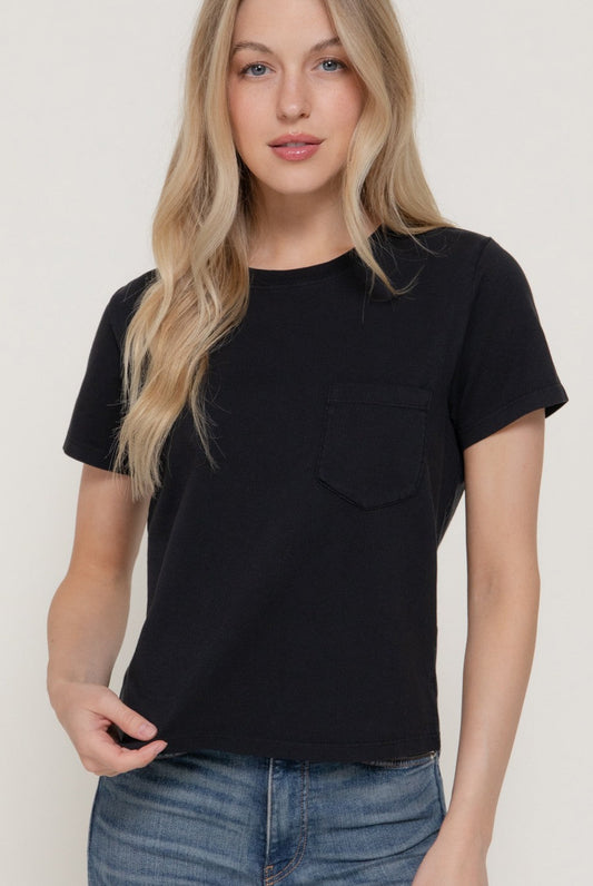 THE LAINEE BASIC COTTON JERSEY TEE - black