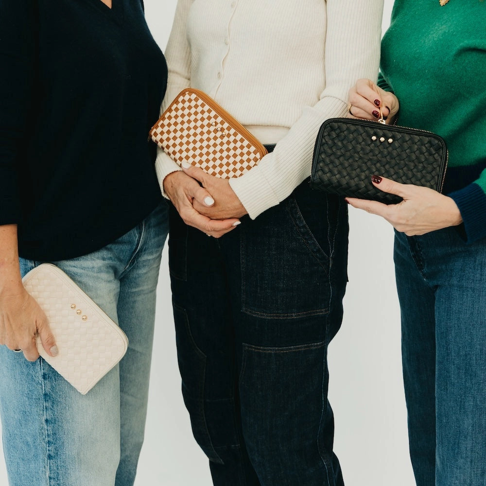 THE LENNI LARGE ZIP WOVEN WALLET - various colors