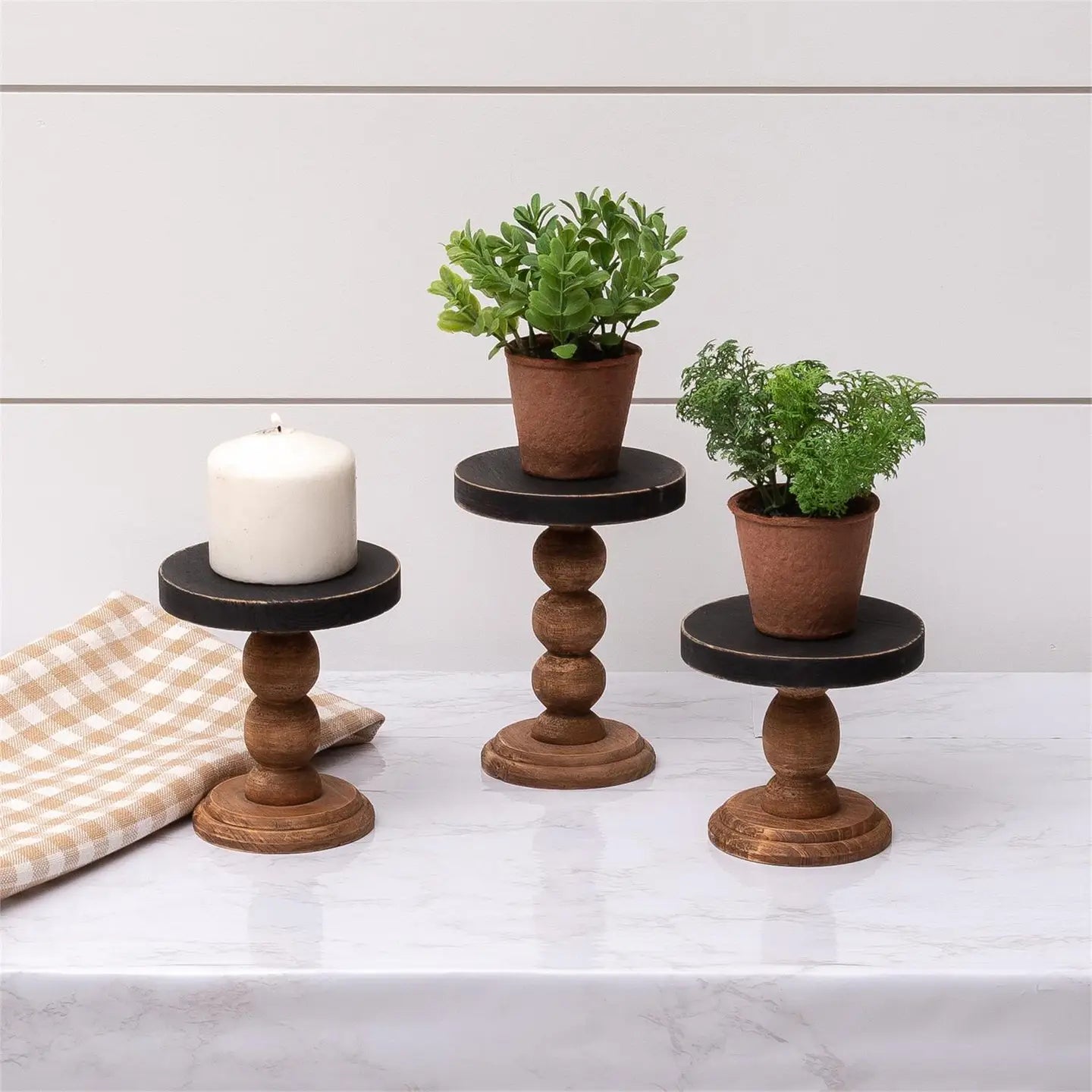 BLACK & WOOD MINI RISERS - 3 sizes