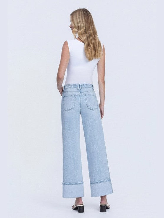 THE KRIS BAGGY WIDE LEG HI RISE DENIM