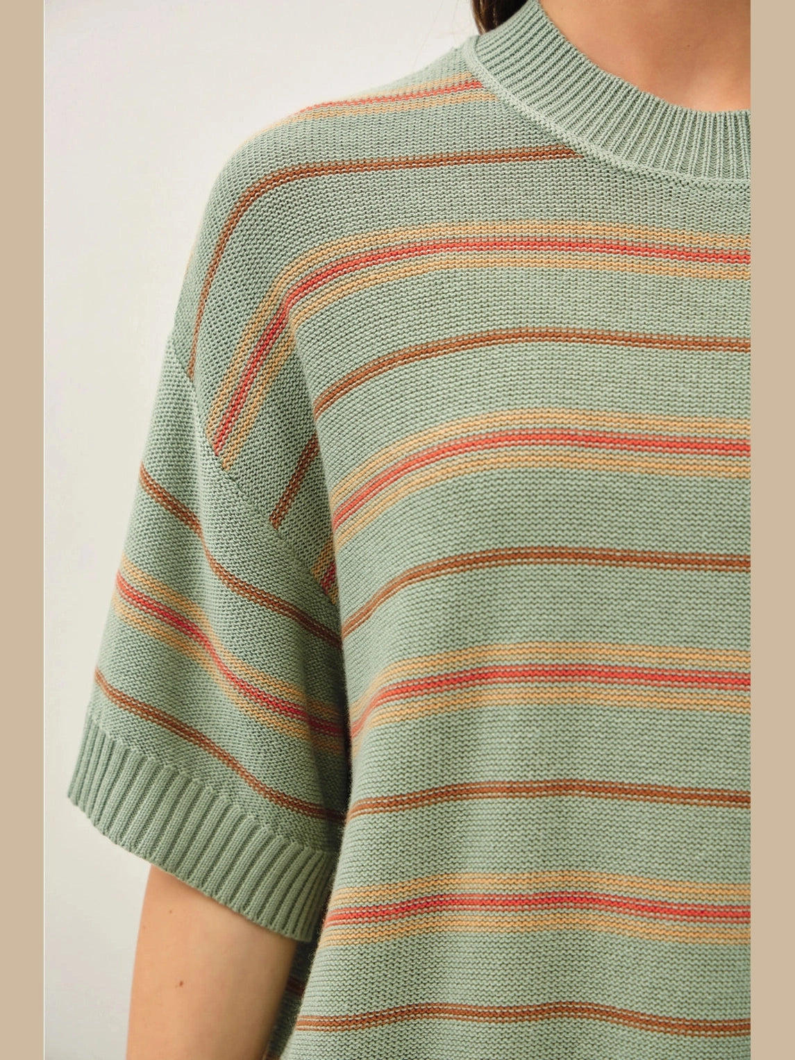 THE NOVA OVERSIZED STRIPED SWEATER - sage