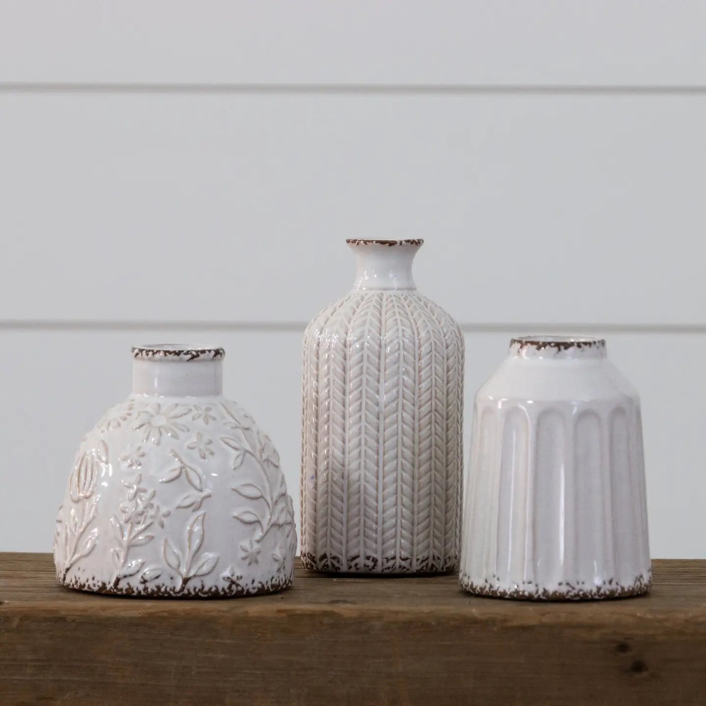 TEXTURED PATTERN VASES - 3 sizes