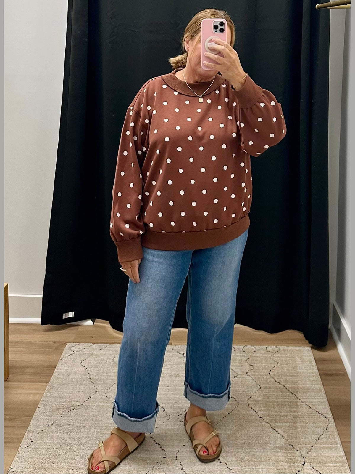 THE PLUS SIZE ABBIE MIDRISE CUFFED ANKLE SLIM WIDE LEG DENIM