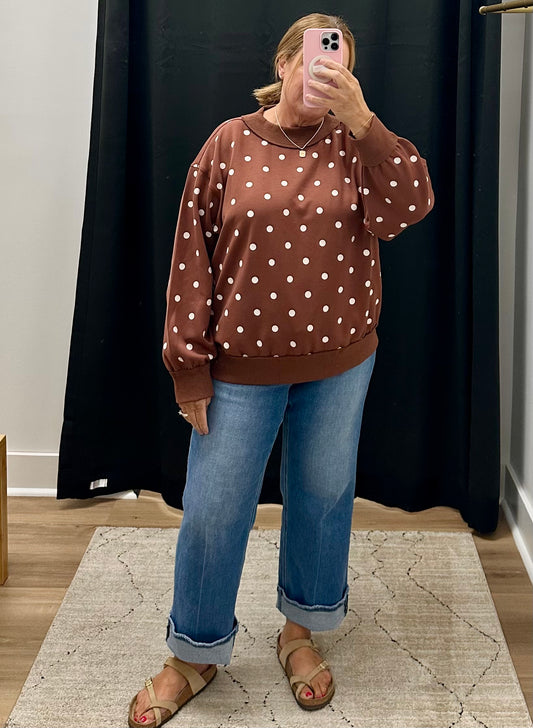 THE PLUS SIZE ABBIE MIDRISE CUFFED ANKLE SLIM WIDE LEG DENIM