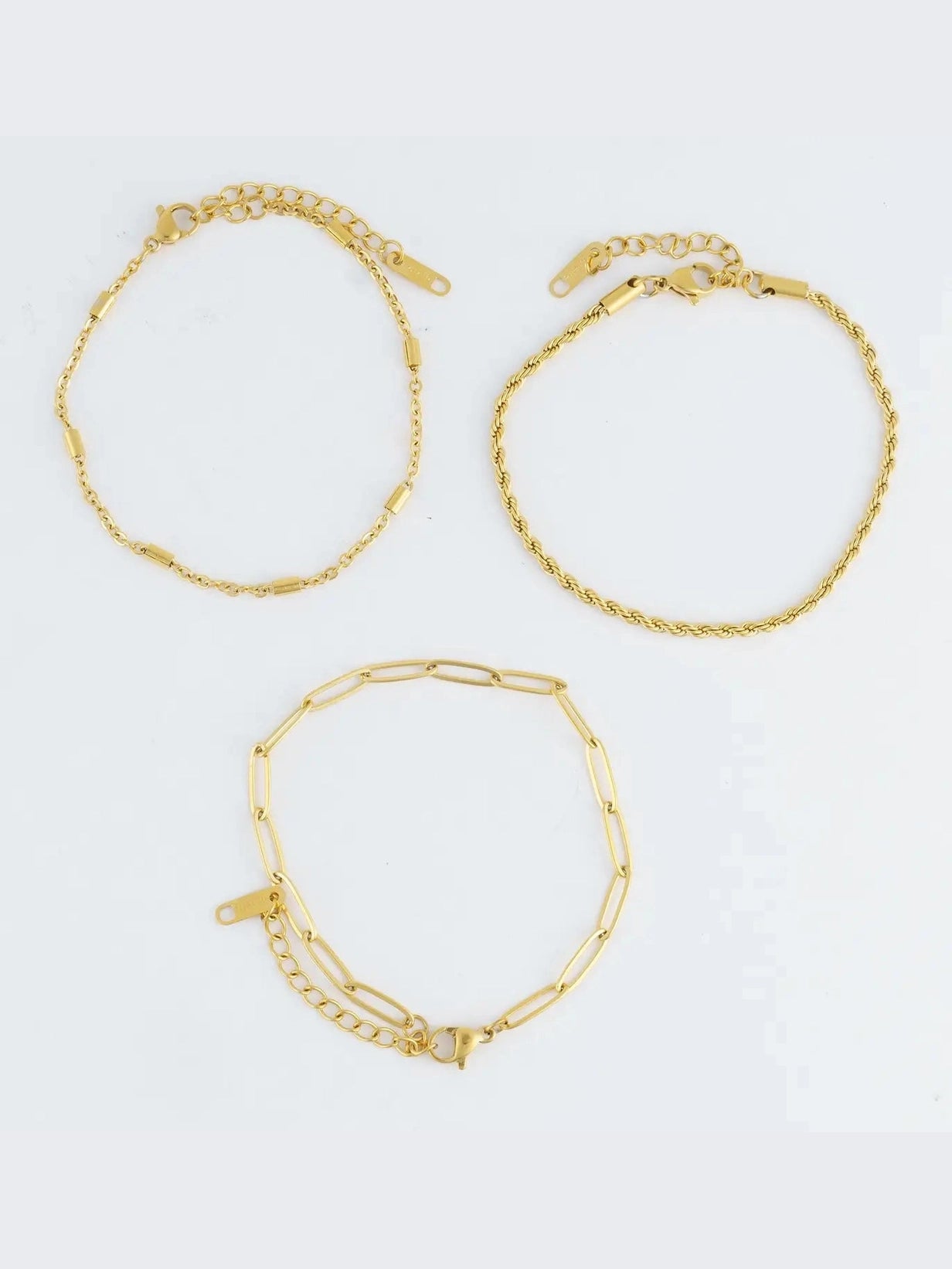 WATERPROOF TWISTED CHAIN TRIO BRACELETS