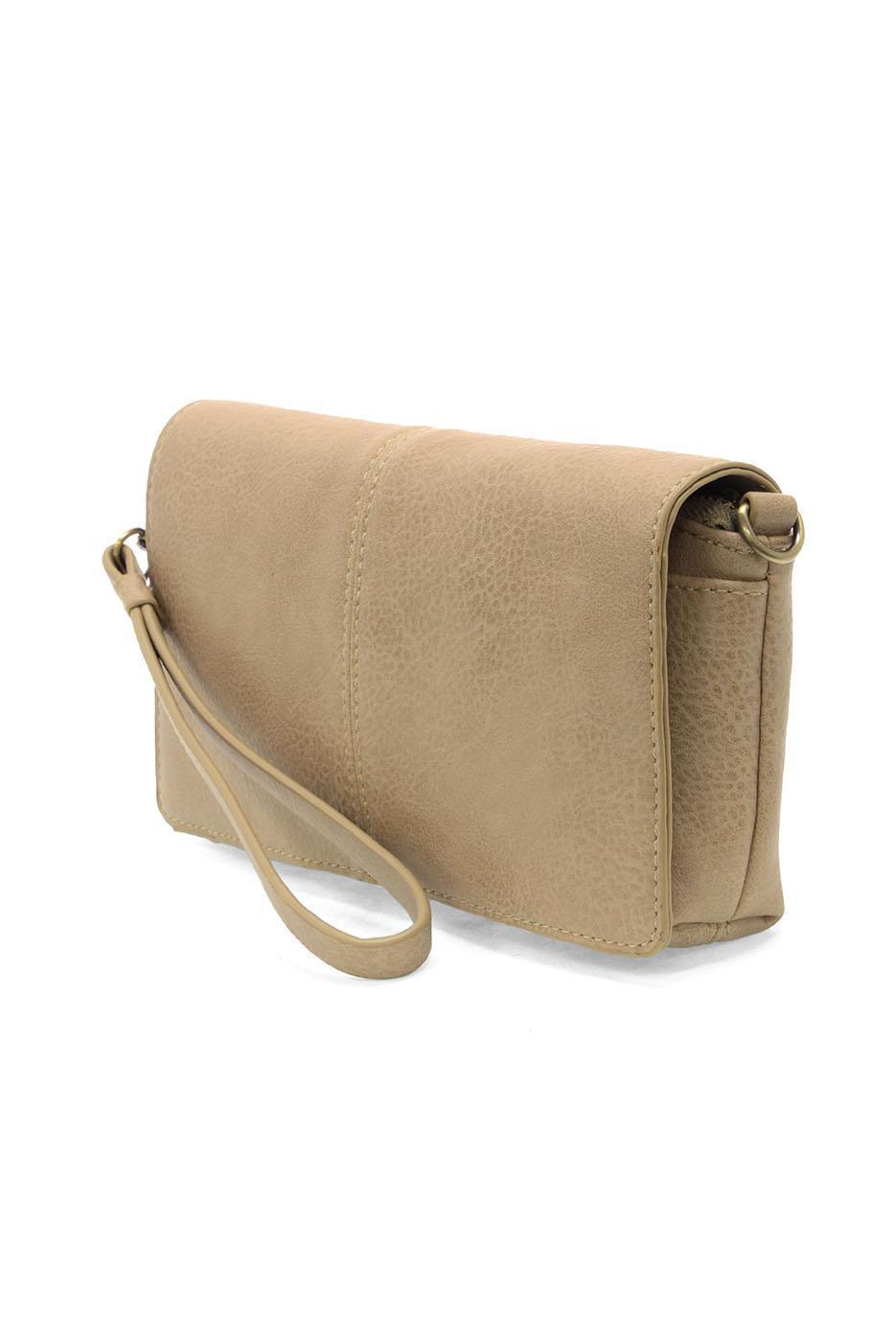 THE EVERLY ORGANIZER FLAP CROSSBODY - tan