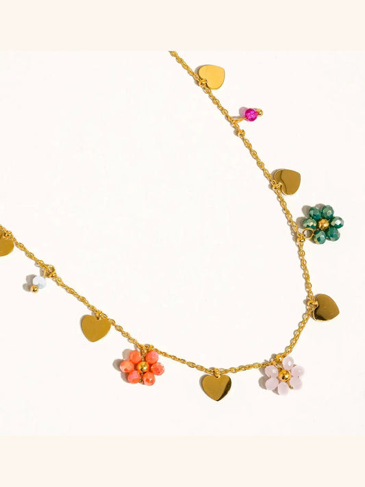 THE MELVIN 18K GOLD PLATED FLOWER NECKLACE
