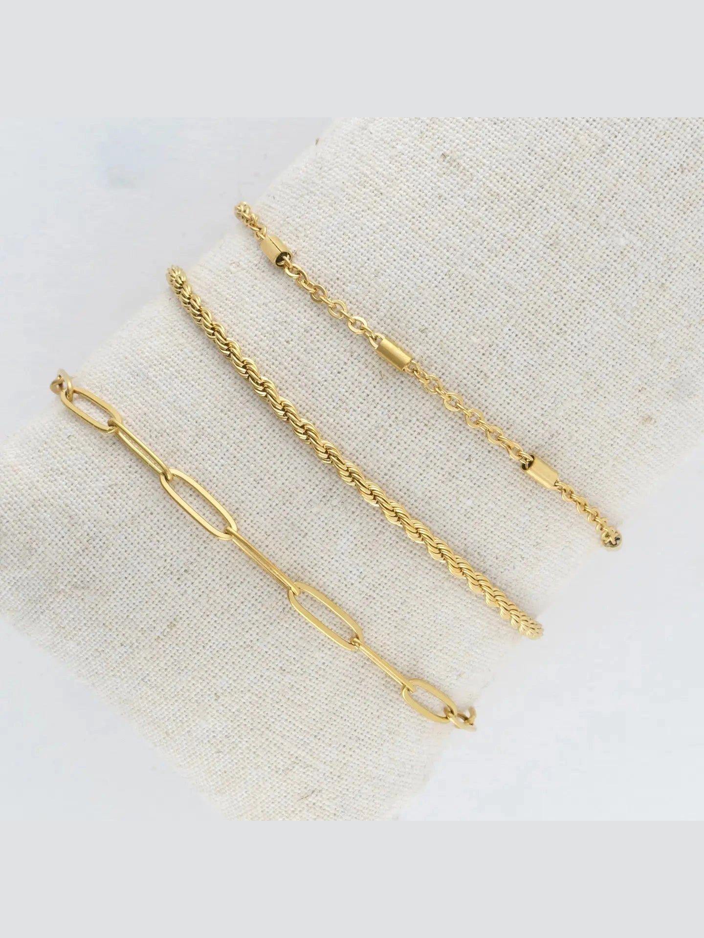 WATERPROOF TWISTED CHAIN TRIO BRACELETS